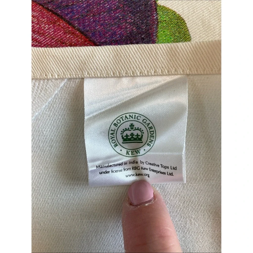 Royal Botanic Gardens Kew Floral Tea Towel‎ Purple Clematis 19x20 Cotton Kitchen